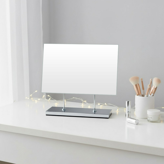 사각면치 탁상거울, 실버