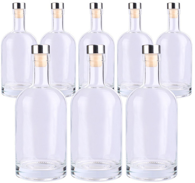 가인글로벌 위스키500 유리병 주류병 더치병 담금주 술병, T형마개(실버), 8개, 500ml