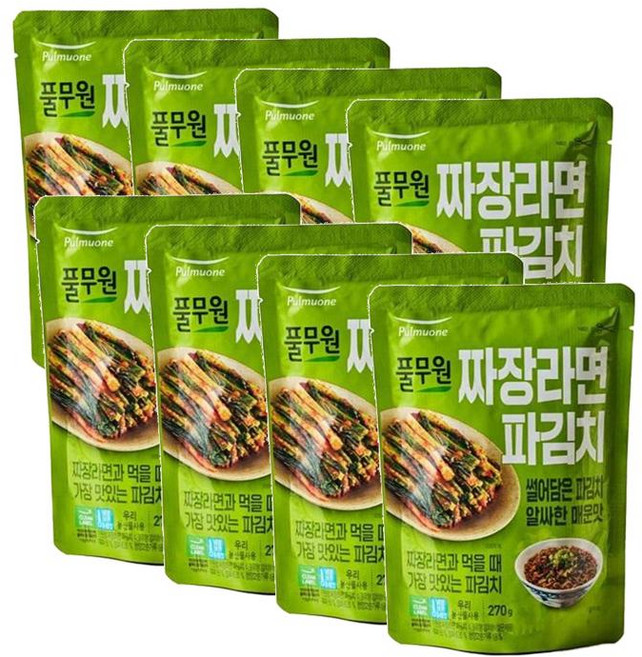 풀무원 짜장라면 파김치 썰어담은 알싸한 매운맛, 8개, 270g