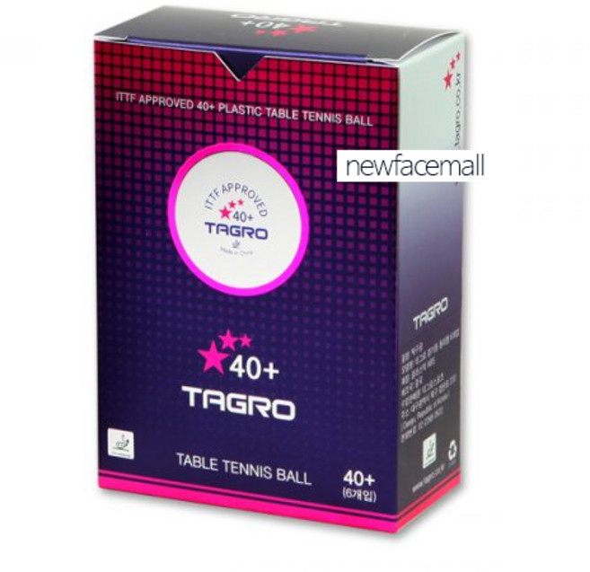 타그로 탁구공 ABS 40+ 시합구 (6입), 6개입, 1개