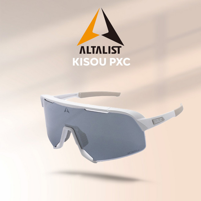 알타리스트 키쏘우 키소우 KISOU PXC 자전거 고글 스포츠 미러 변색렌즈, 화이트 / 실버미러변색, 1개