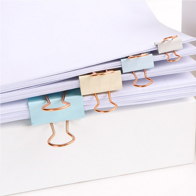 카피어랜드 델리 파스텔골드 더블클립 소형 중형 대형 혼합, 1개, 12개입, M 중형 78201LF