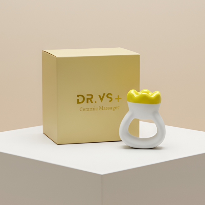 닥터브이에스 세라믹 두피괄사 반지괄사 얼굴 리프팅 마사지기 브이라인 턱라인 관리, 백색, 1개