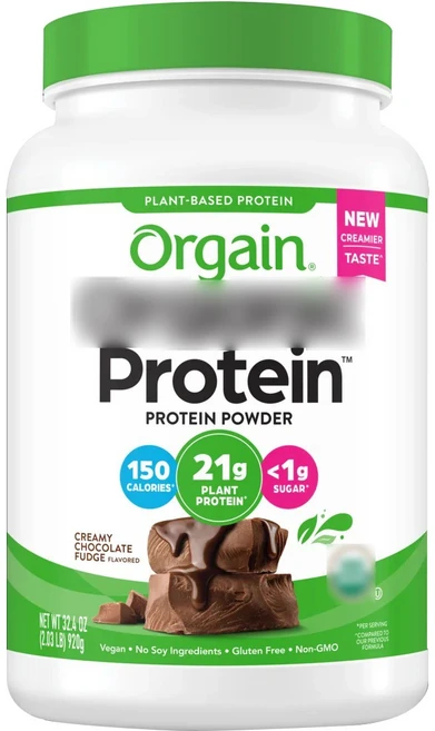 올게인 프로틴 플랜트 베이스드 파우더 단백질 보충제 크리미 초콜릿 퍼지 맛, 1개, 920g - 쿠팡