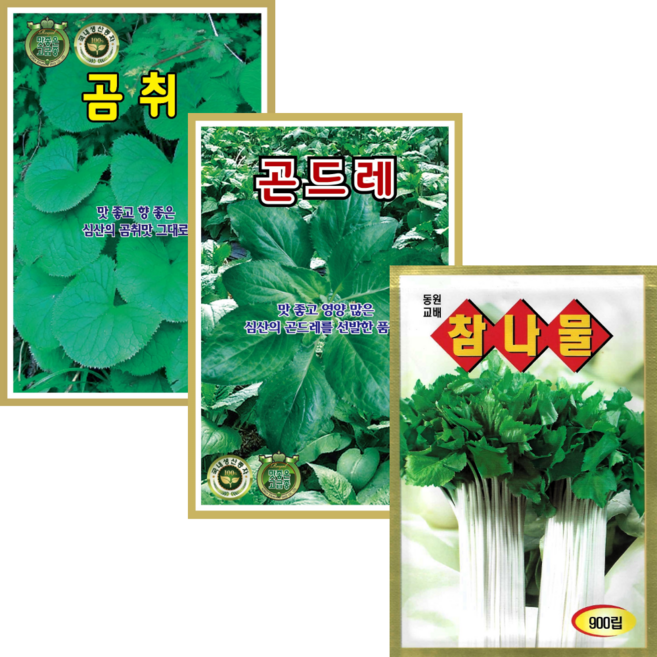 산채나물 3종 곰취 곤드레 참나물 씨앗 나물 쌈채소 씨앗, 1개