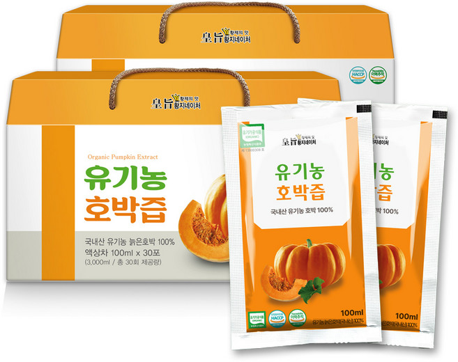 황지네이처 국내산 유기농 호박즙, 60개, 100ml