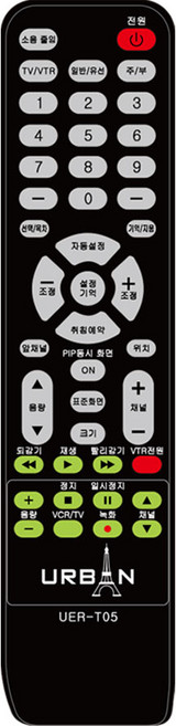 어반일렉트로닉스 삼성 LG 무설정 TV리모컨 VTR 호환리모컨 UER-T05, 1개