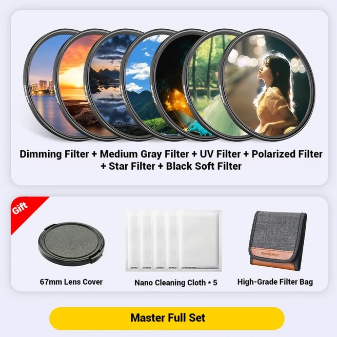 VIVO X200 울트라 폰 렌즈 필터 용 WalkingWay 67mm 세트 초상화 풍경 ND CPL 소프트 스타 플레어, 10 Filter Set 3, 01 67MM