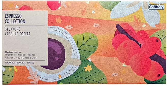 카피탈리 네스프레소 호환 3종 캡슐커피 5.5g 100개입, 1박스