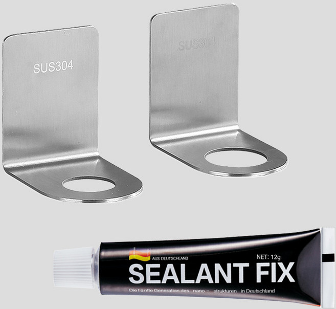 (기간한정 1+1) 무광 304스텐 샴푸걸이 33mm 무타공 샴푸걸이 손소독제거치대 샴푸홀더, 1세트, 실버(33mm)