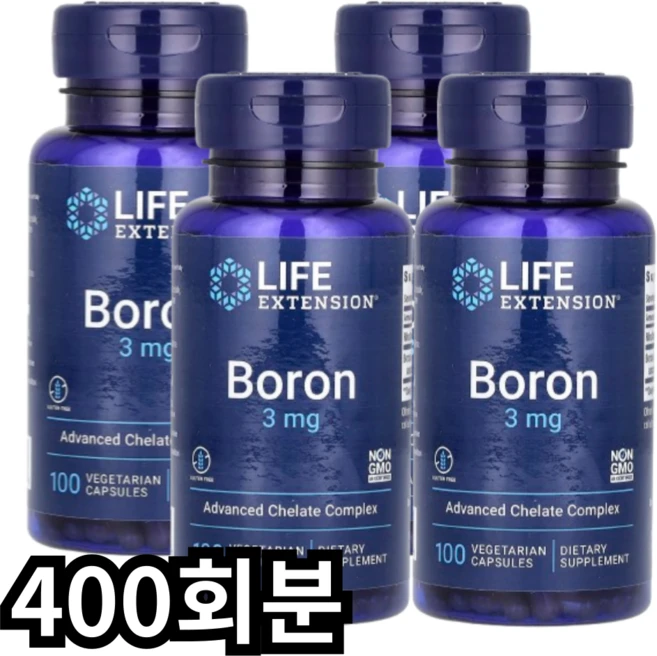라이프익스텐션 붕소 3mg 베지테리안 캡슐, 400회분, 1개 - 쿠팡