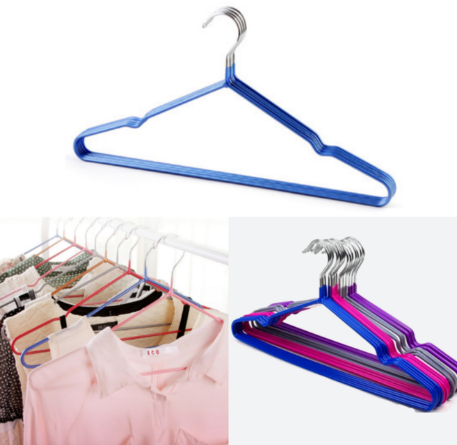 가벼운논슬립옷걸이 자켓보관행거 슬림칼라옷걸이 블루, 1개
