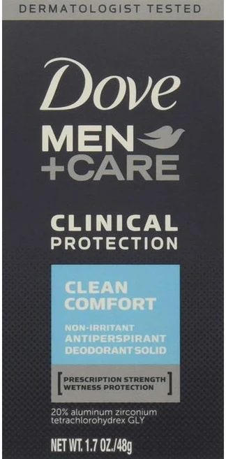 Dove 도브 멘+케어 클리니컬 프로텍션 데오드란트 솔리드 클린 컴포트, 48g, 4개 - 쿠팡