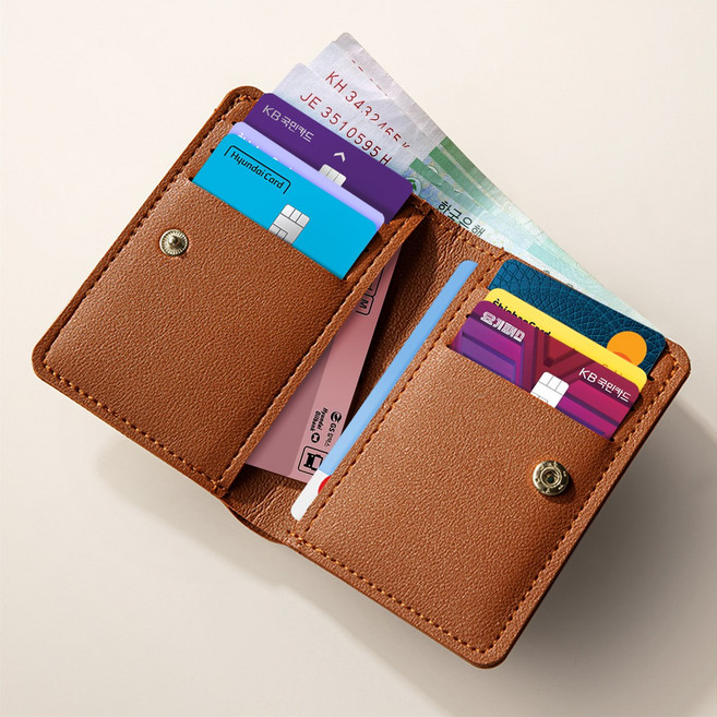 루끄리드 심플 스냅 버튼 카드지갑