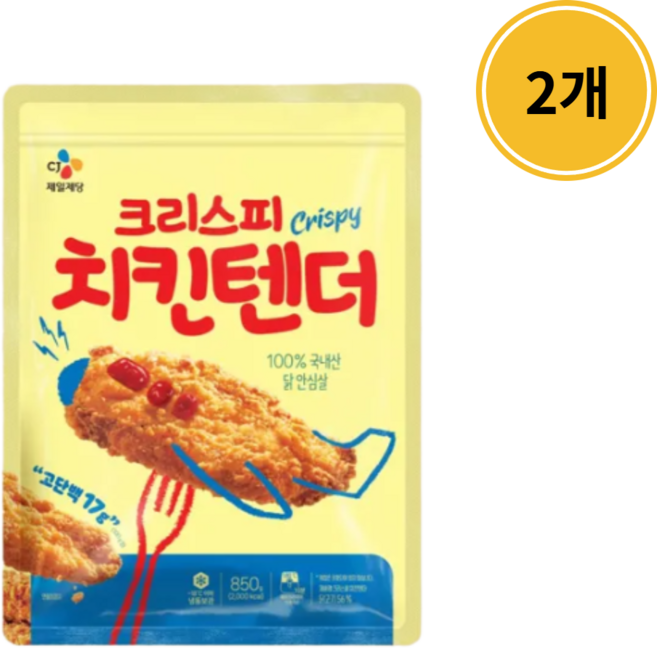 CJ 씨제이 고메 크리스피 치킨 텐더, 850g, 2개