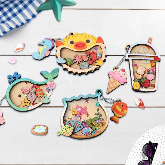 아트랄라 통통 여름 쉐이커 키링 만들기, 달콤음료+스팡클1g