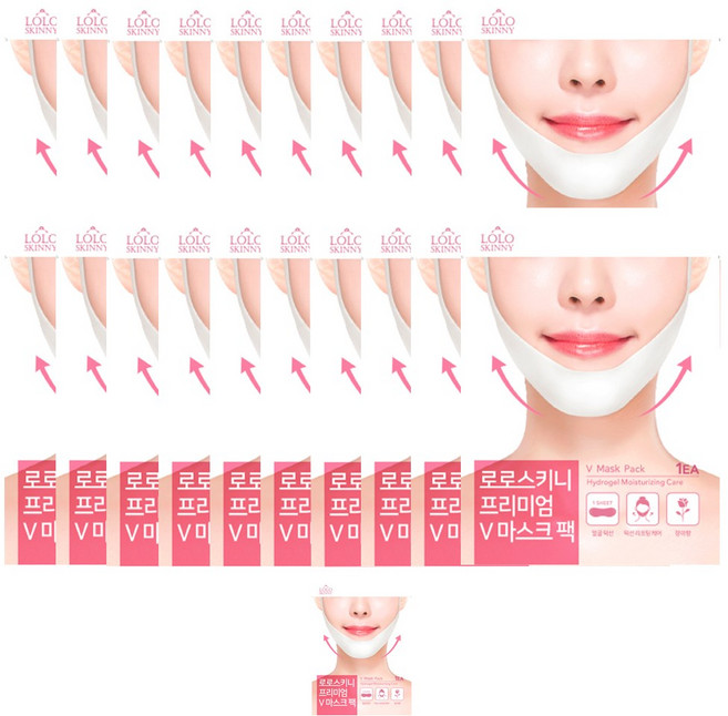 로로스키니 프리미엄 하이드로겔 턱 v 브이라인 리프팅 팩, 1개입, 21개