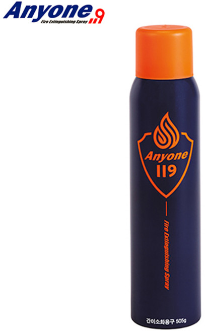 국산 애니원119 스프레이 소화기 강화액 차량용 캠핑용 K급 소형 가정용 미니 간이, 1개, 네이비