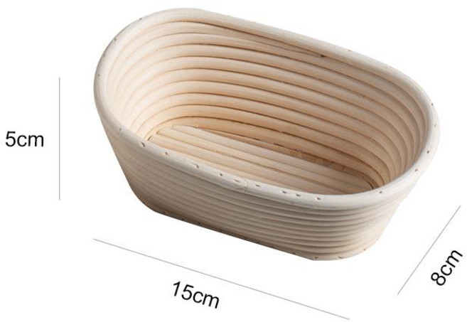 부자네 반느통 원형 홈베이킹 발효통 베이킹 바네통, 1개, 타원형 15x8x5cm