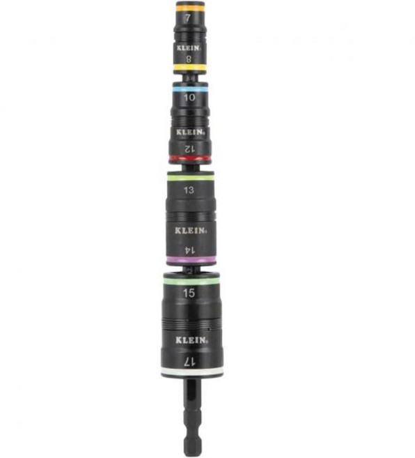 클라인 툴스 32933M 6-IN-1 미터법 임팩트 소켓 세트 7 8 10 12 13 14MM 너트 드라이버 크기의 플립 3개 등급 5인치 샤프트, 8-in-1, 1개