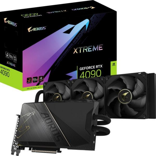 GIGABYTE AORUS GeForce RTX 4090 Xtreme WATERFORCE 24G 그래픽 카드 올인원 쿨링 시스템 24GB 384비트 GDDR6X GV-N4090, GeForce RTX 4090 XTREME WATERF, 1개