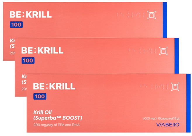 비아벨로 비크릴 100 인지질 프리미엄 크릴오일 다이어트 건강기능식품, 15정, 3박스