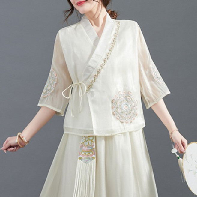 생활한복 상하세트 절복 법복 개량 허리치마 여름