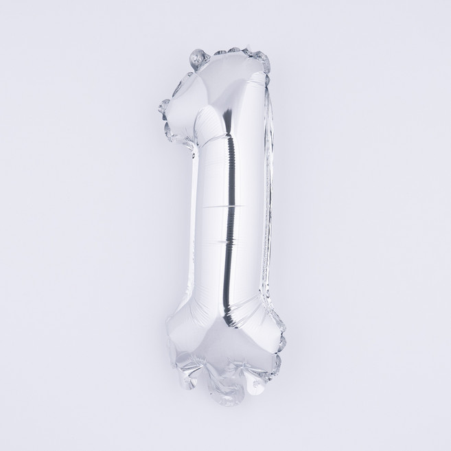 아트포유 은박 파티 숫자풍선 중형 80cm, 1개, 화이트 골드 1