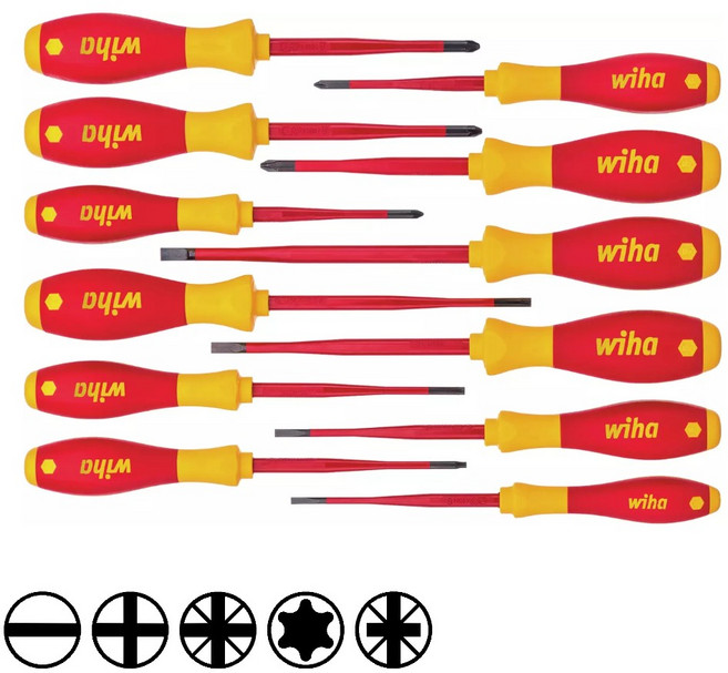 wiha 이하 절연드라이버 12종세트 41003 소프트피니시, 1세트