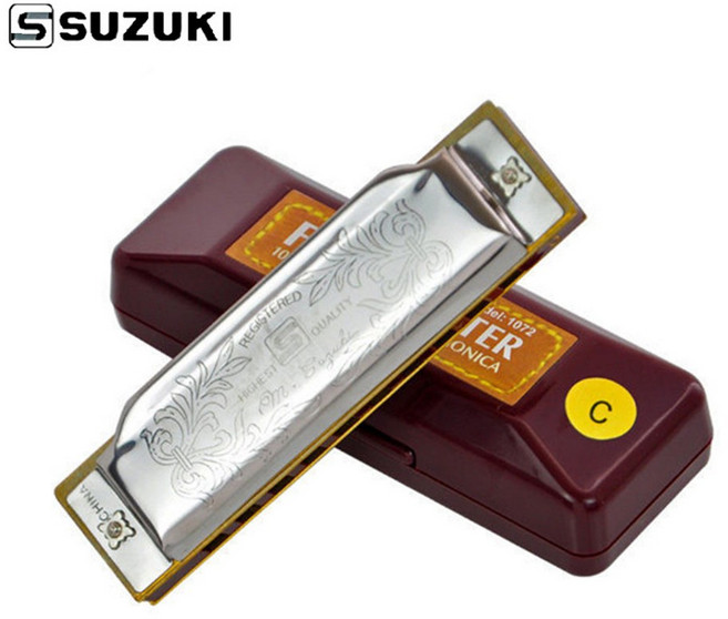 스즈키 포크마스터 10홀 하모니카 12가지 키, D조, 1개