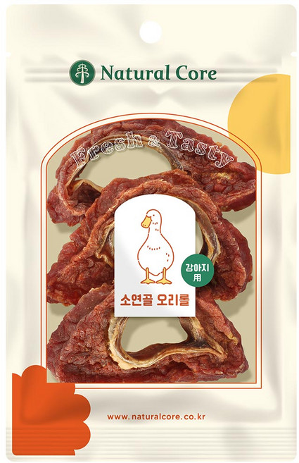 네츄럴코어 프레쉬앤테이스티 강아지간식, 소연골 오리롤, 65g, 5개