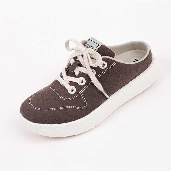 에버라스트 여성 뮬 스니커즈 캔버스 운동화 슬리퍼 블로퍼 캔버스화 슬립온 키높이 통굽 블로퍼 굽있는 울양모 카본플레이트 발편한 경량 쿠션 신발 가벼운 푹신한 데일리 캐주얼 슈즈