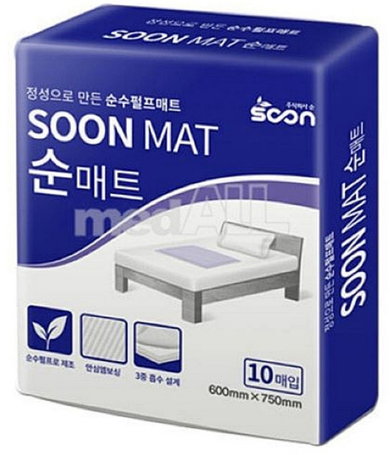 국산 위생매트 고급 200매 성인용 기저귀 환자용 요양원 요양병원 깔개매트 패드 실속형