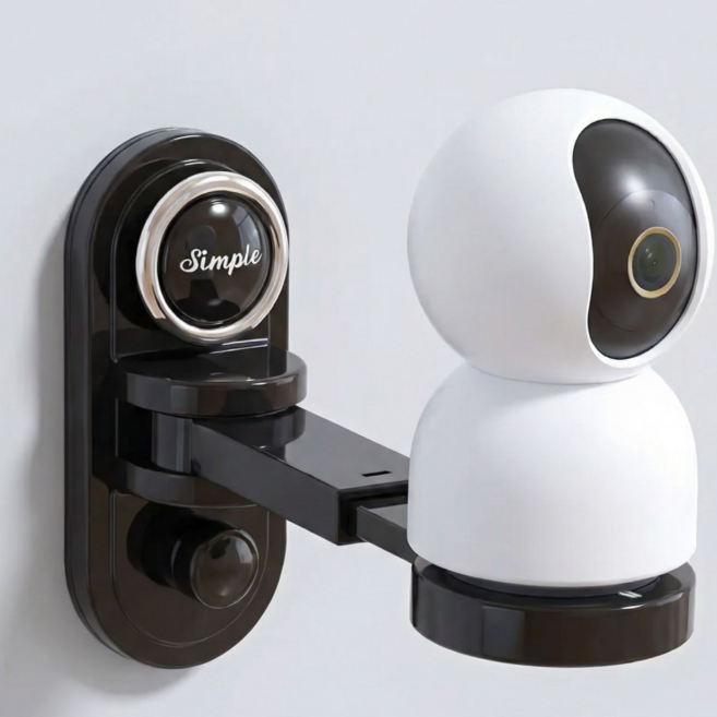 체리닷컴 벽 손상방지 탈부착 편한 흡착식 CCTV 거치대, 블랙