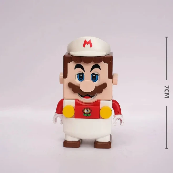 슈퍼 마리오 형제 모델 빌딩 블록 액션 피규어 벽돌 세트 애니메이션 어드벤처 게임 장난감 어린이 선물, 08 노란색