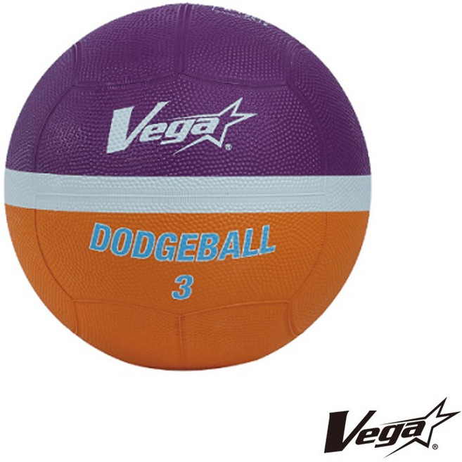 Vega 3號躲避球 軟式橡膠躲避球，耐磨安全，適合室內外場地，多種年齡層適用, 1個, 紫橘 躲避球 ODR-304, 紫橘 躲避球 ODR-304