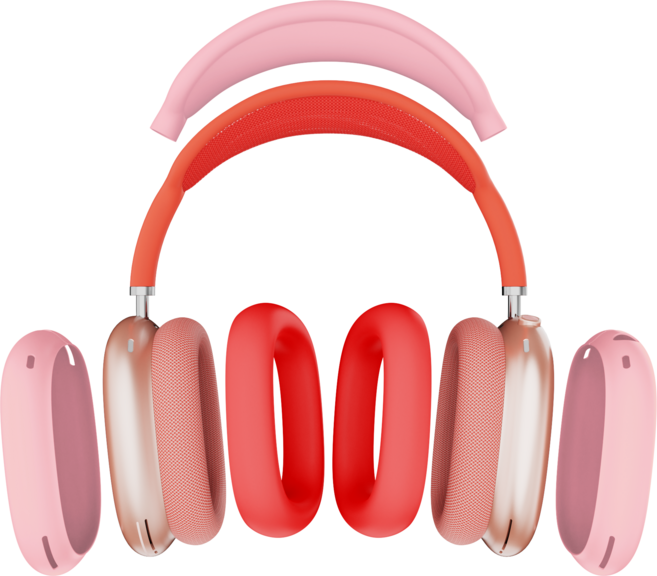 가꼬싶다 에어팟 맥스 올인원 케이스 세트, 23번핑크/레드/핑크