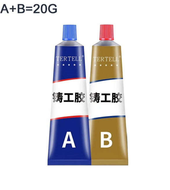 금속접착제 강력 스틸 철 쇠 주물 스텐 금속 플라스틱 본드 만능 초강력 주물용 에폭시 접착제, A10g-B10g, 1세트, Gray