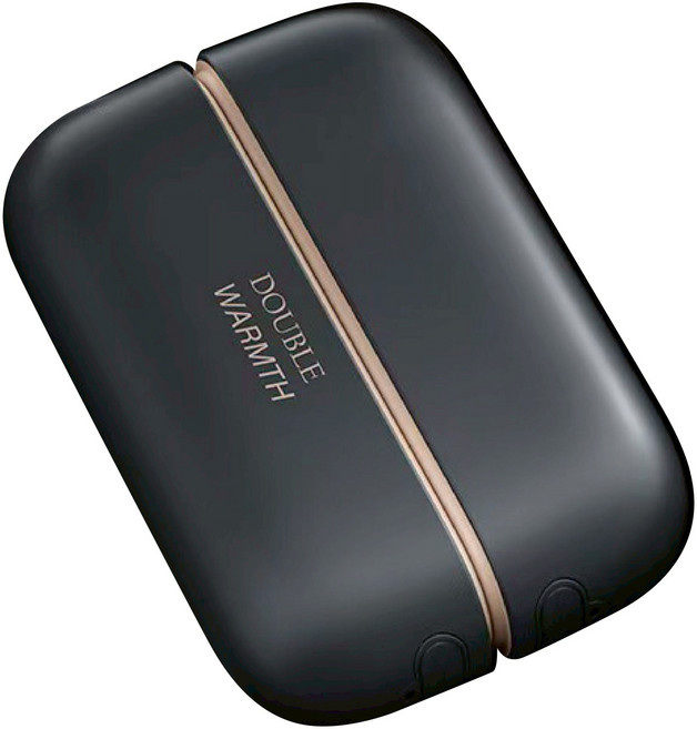 DOUBLE WARMTH 磁吸暖手寶 雙面快速加熱三檔溫度調節, 黑【鋁合金材質】, 無型號