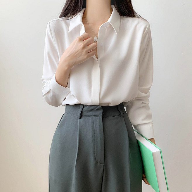 재구매최고 / 3만장돌파 데일리 링클프리 히든버튼 긴팔 블라우스 IT7810