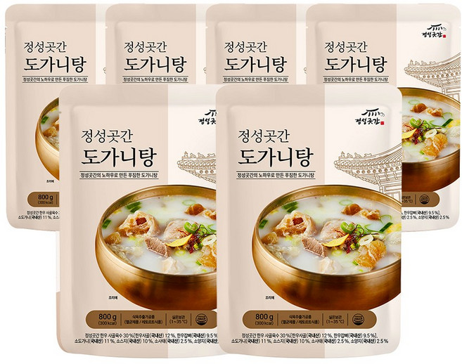 정성곳간 국내산 도가니탕, 800g, 6개