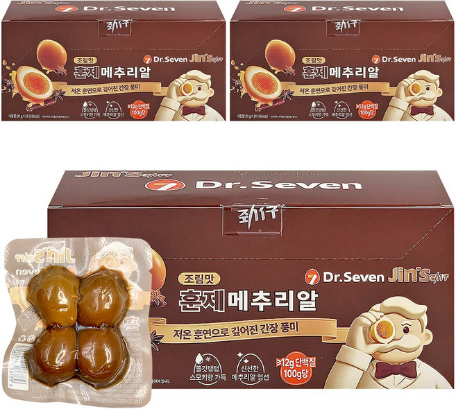 훈제 메추리알 - 조림맛, 3박스