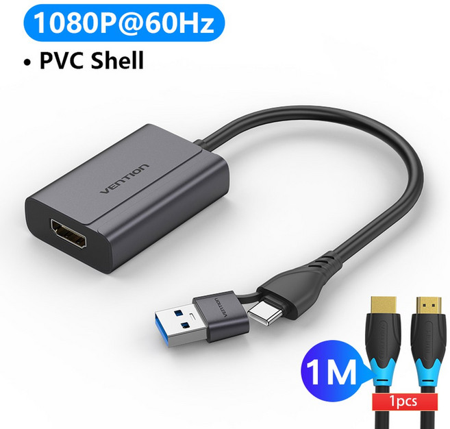 USB 비디오 캡처 카드 Vention HDMI 그래버 박스 스위치 PC 카메라 라이브 스트림 녹화 회의용 4K HDMI에서 PS45, [03] With 1M HDMI Cable, 3) With 1M HDMI Cable, 1개