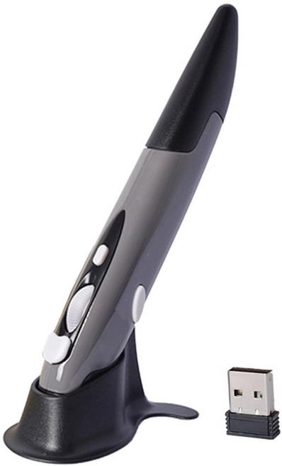 무선 광학 펜 마우스 2.4GHz USB 마우스펜 3색 속도 조절가능, 그레이, 기본형