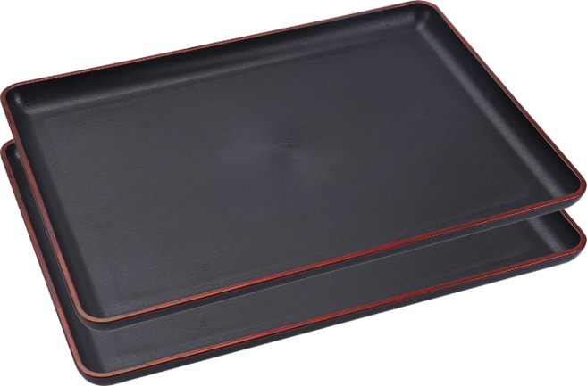 플로우터치 논슬립 일식 트레이, 2개, 블랙
