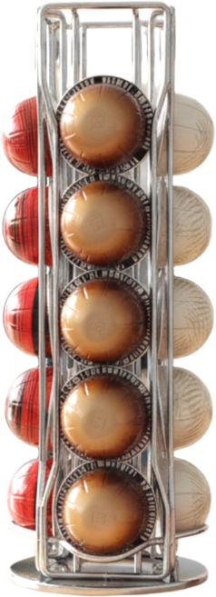 원두걸스 버츄오 네스프레소 커피 캡슐 보관 홀더 거치대 회전함 20구, 1개, 실버