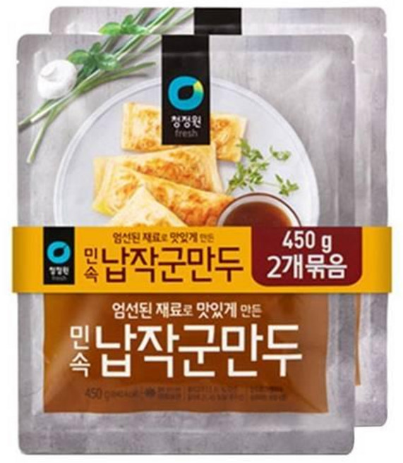 청정원 민속납작군만두, 2개, 450g