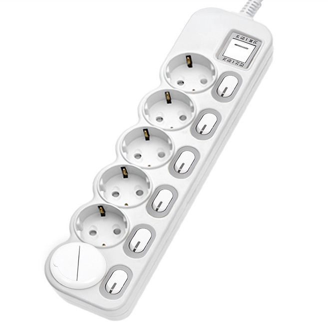 에코파워탭 국내 제조 개별 절전 과부하차단 멀티탭 6구 CSG-40445 + 안전커버, 2.5m, 랜덤 발송, 1개