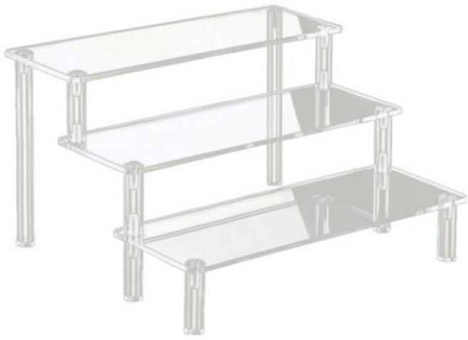 담다원 계단형 아크릴 피규어 전시 3단 진열대 30cm, 1개