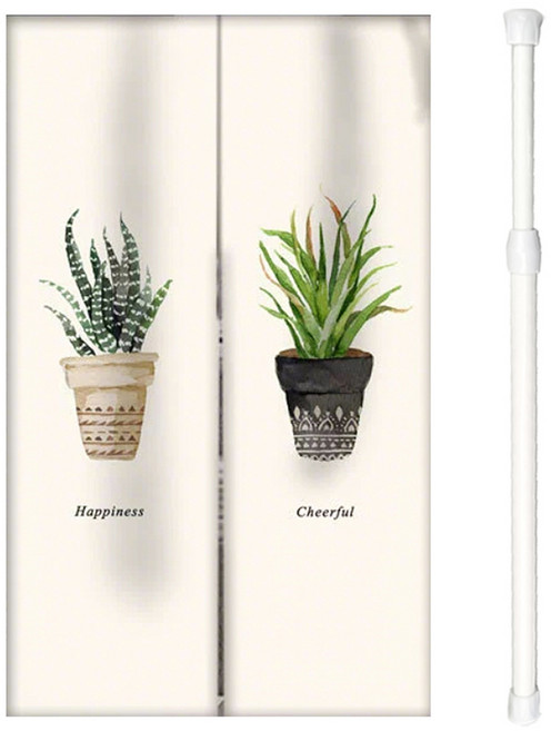 방문 커튼 가림막 봉 포함 세트 가리개 커텐 분리형 트임 패브릭 칸막이 도어 반커튼 주방 문 화장실 베란다